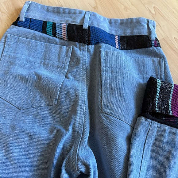 BENJAMIN BENMOYAL Cassette Tape Hem Jeans Flip Cuff Size XS - Picture 12 of 13